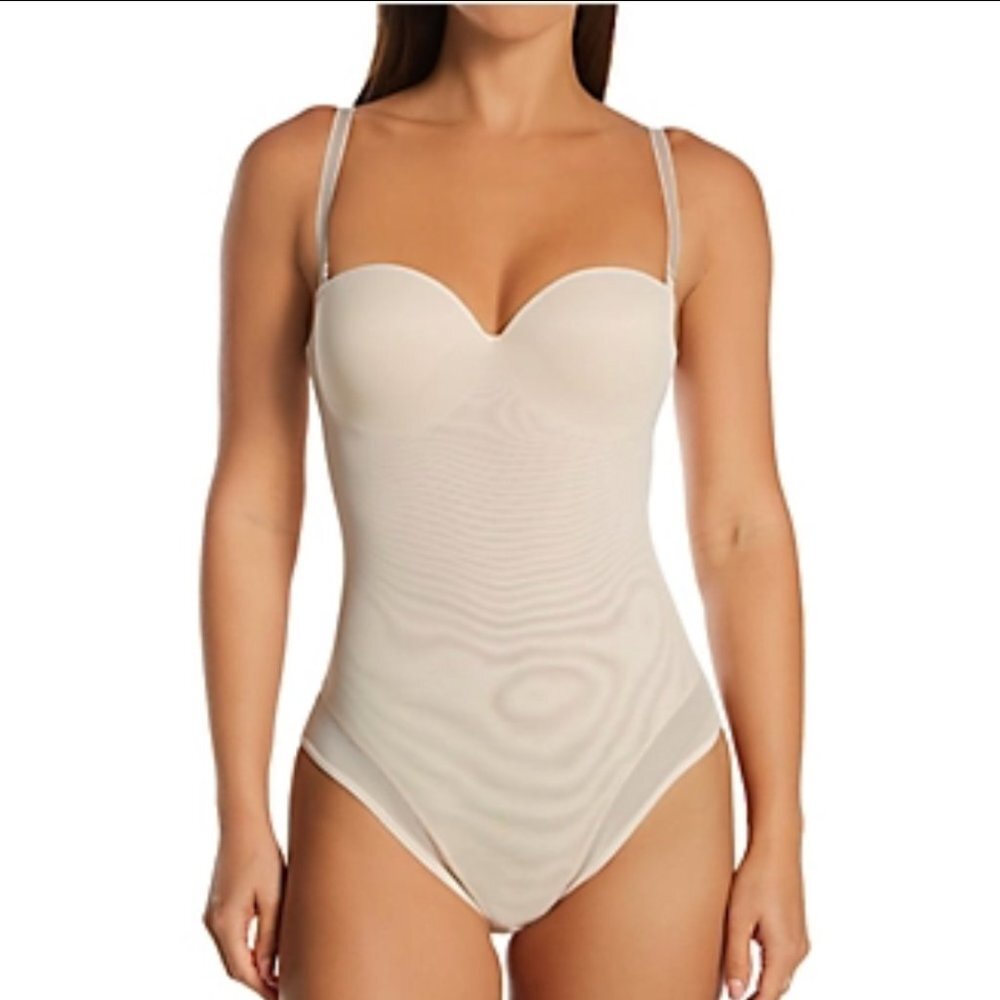New Annette Convertible Strapless Full Bodysuit Tummy Shaper In Beige 36DD